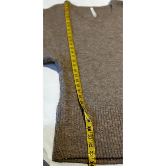 Babaton oversized mini Sweater Dress Wool Alpaca old money Fuzzy Beige Pink Sz 1 - Picture 4 of 8